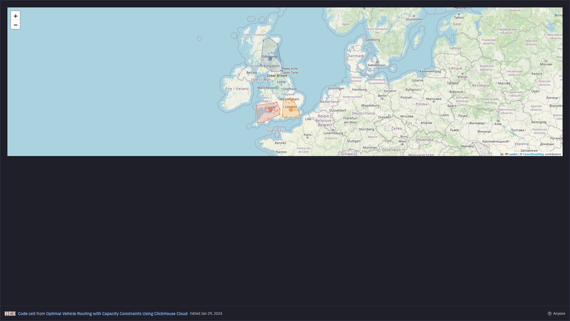 Hex notebook screenshot: Vehicle Route (3)