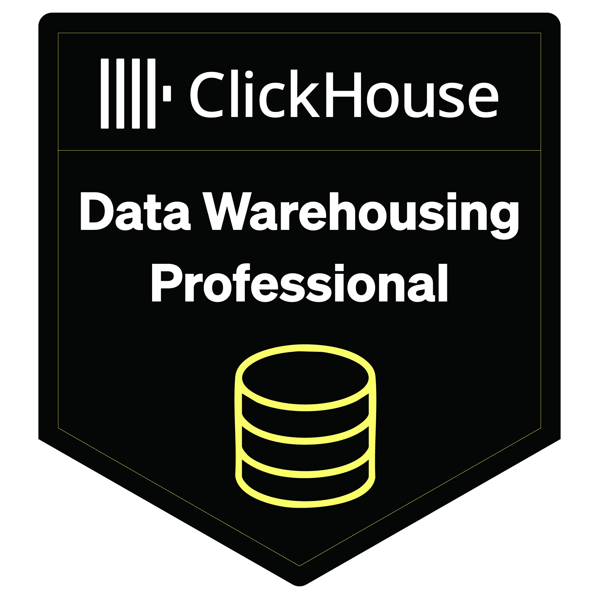 ClickHouse DWP certification badge