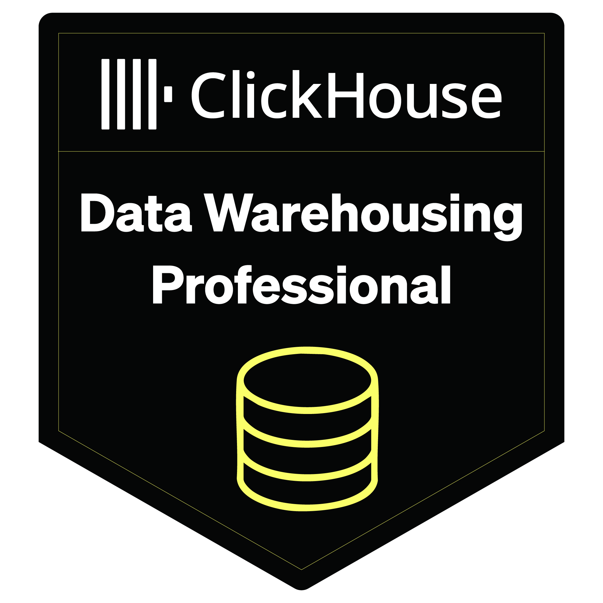 ClickHouse DWP certification badge